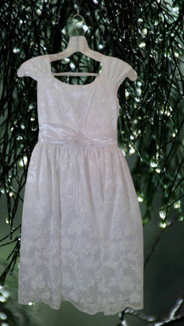 A smart, artistically patterned dress for a girl for any important event