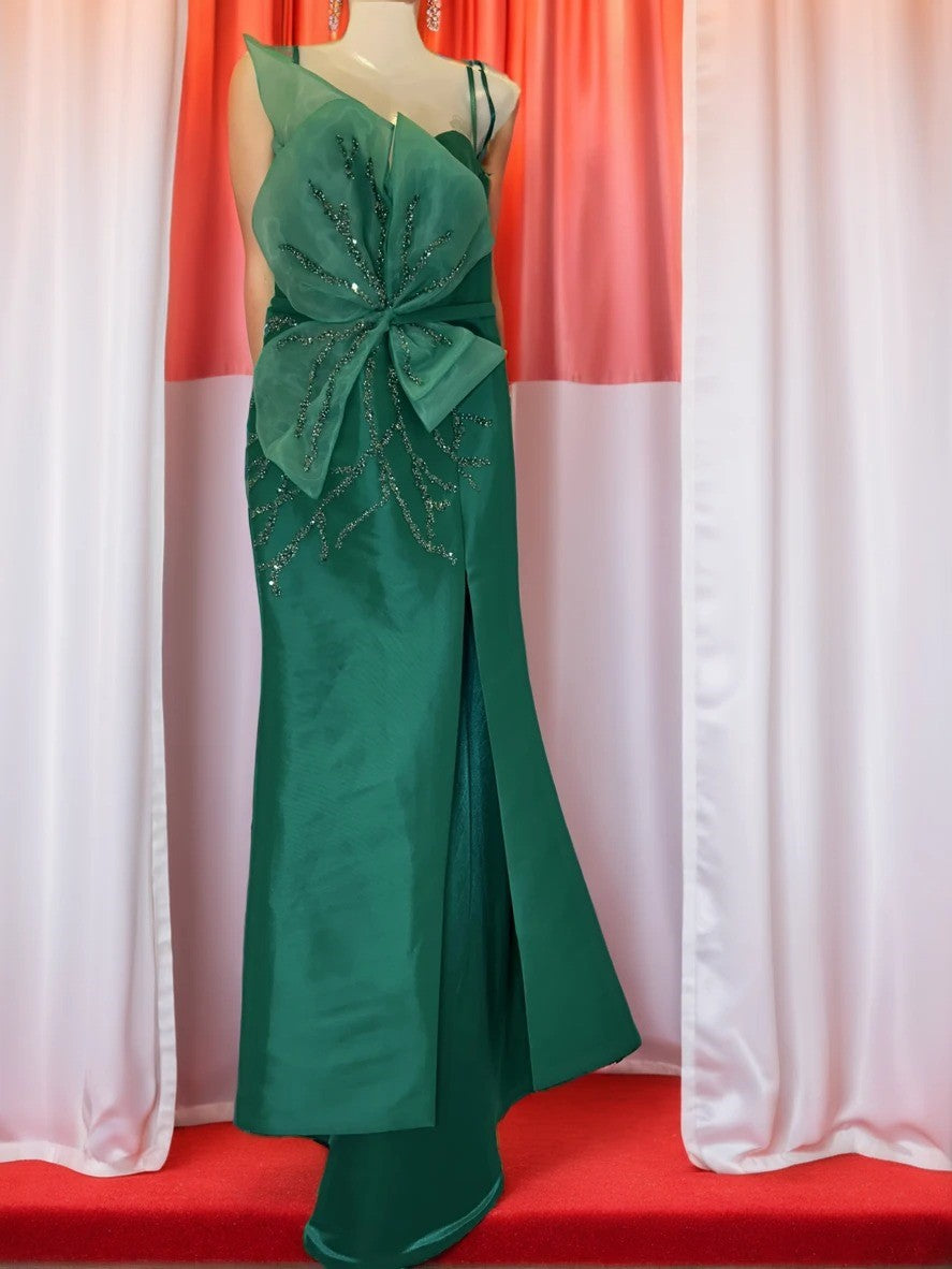Green evening gown
