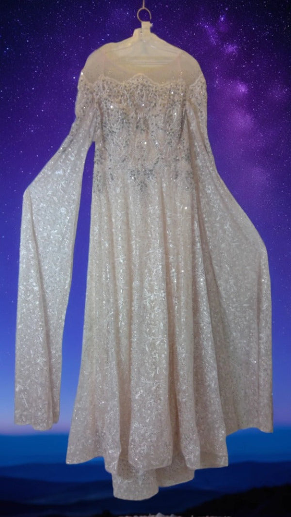 Elegant off-shoulder dress with long sleeves