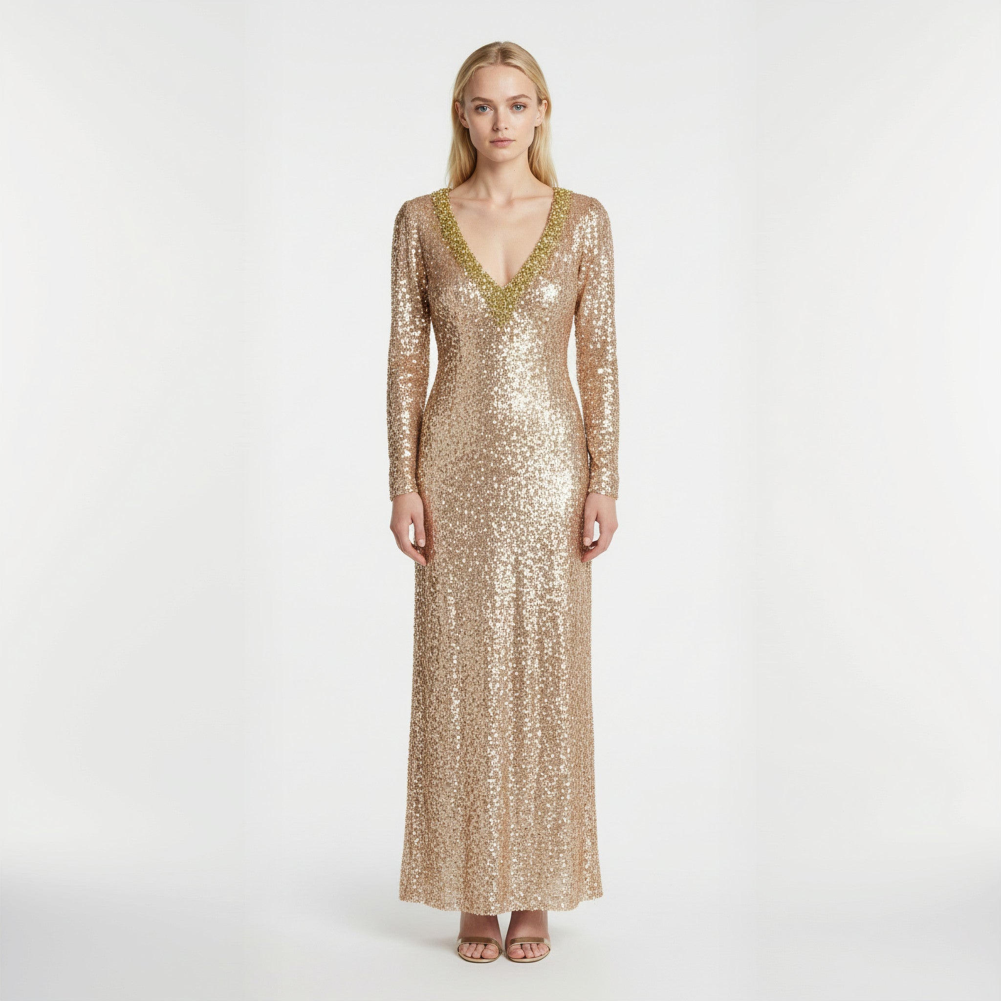 Gold sequin dress