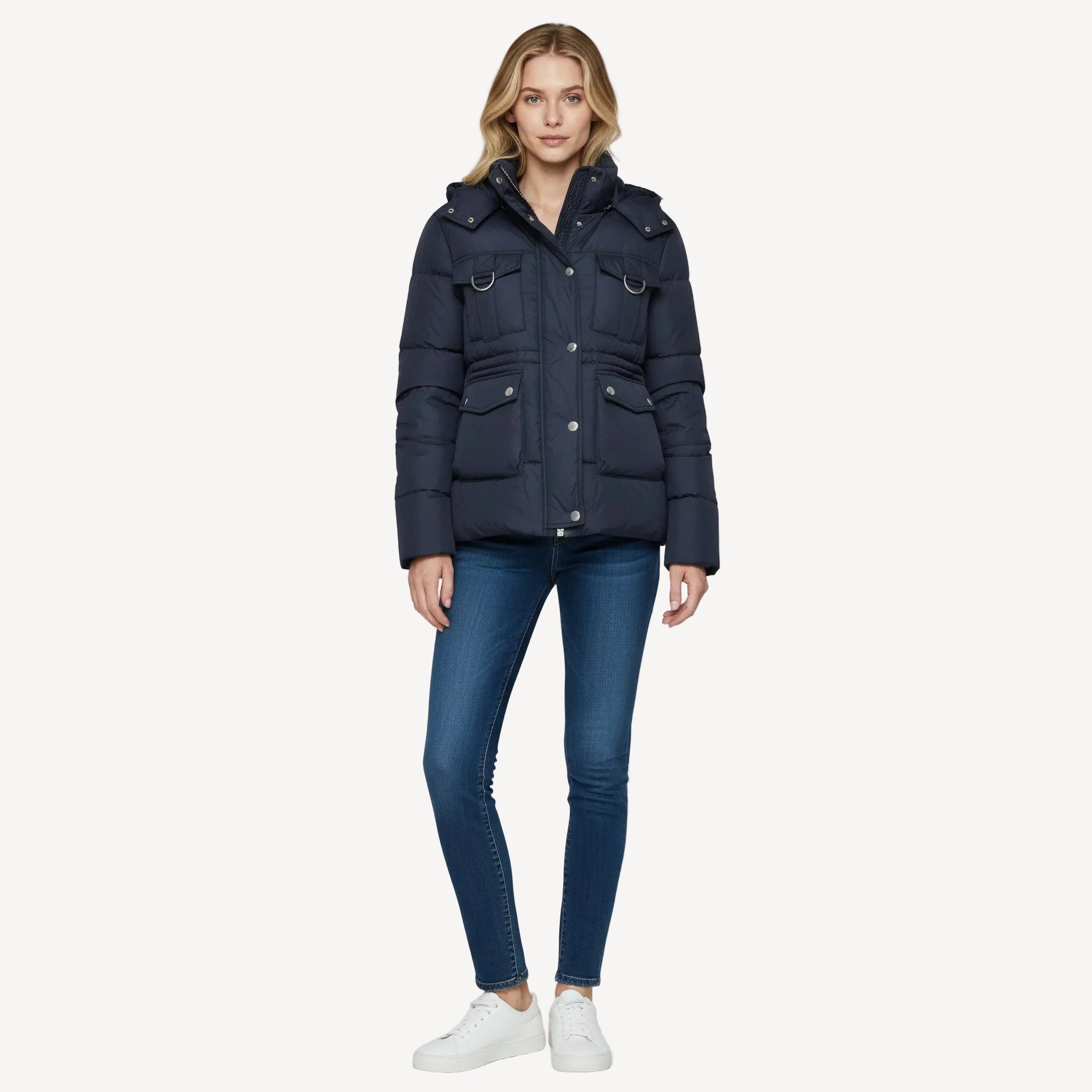 Navy blue puffer jacket