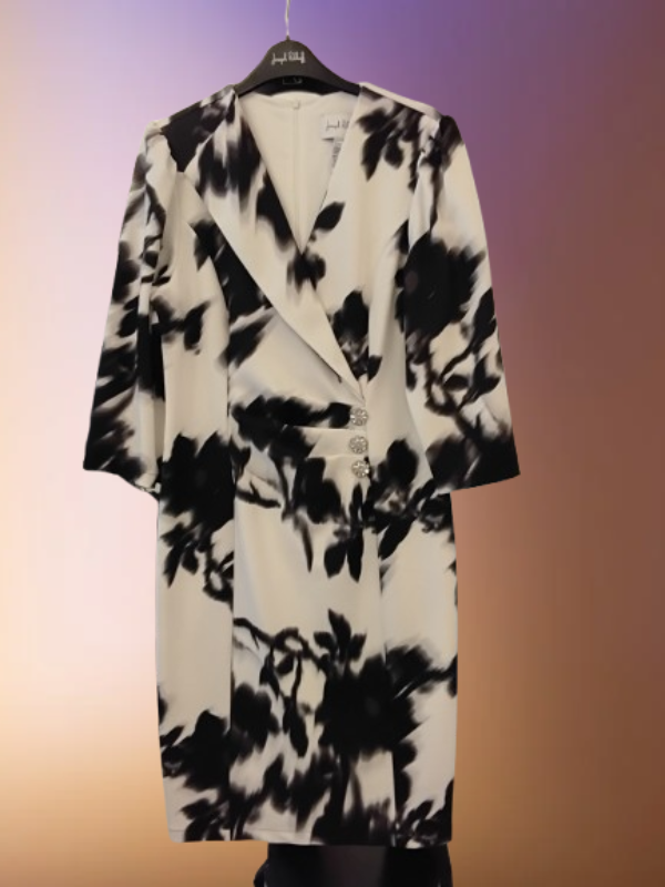 Black and white floral patterned dress