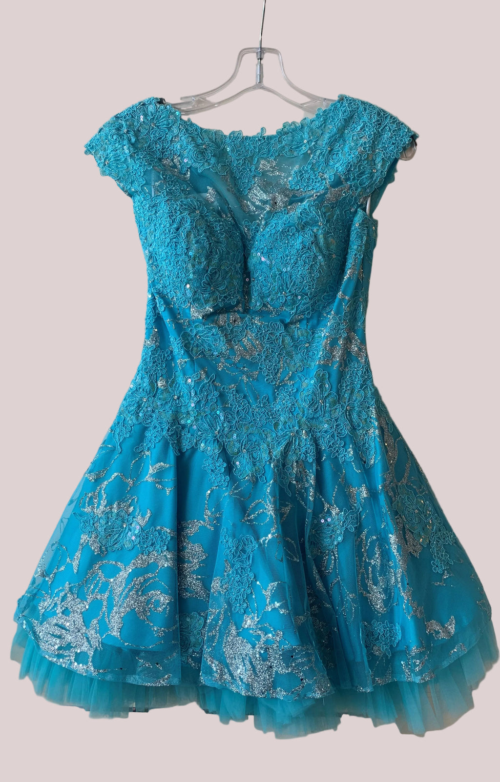 Blue lace dress