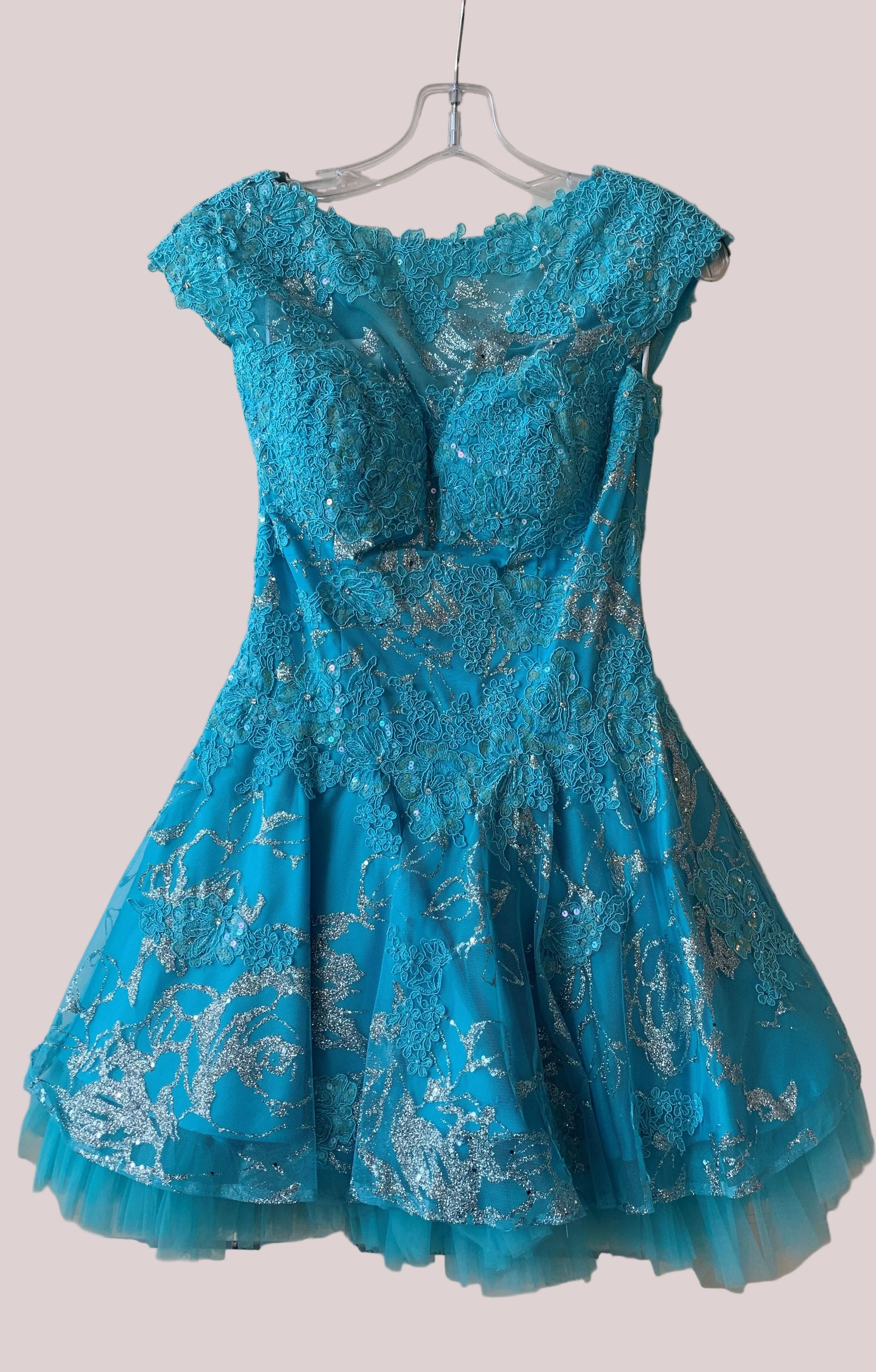 Blue lace dress