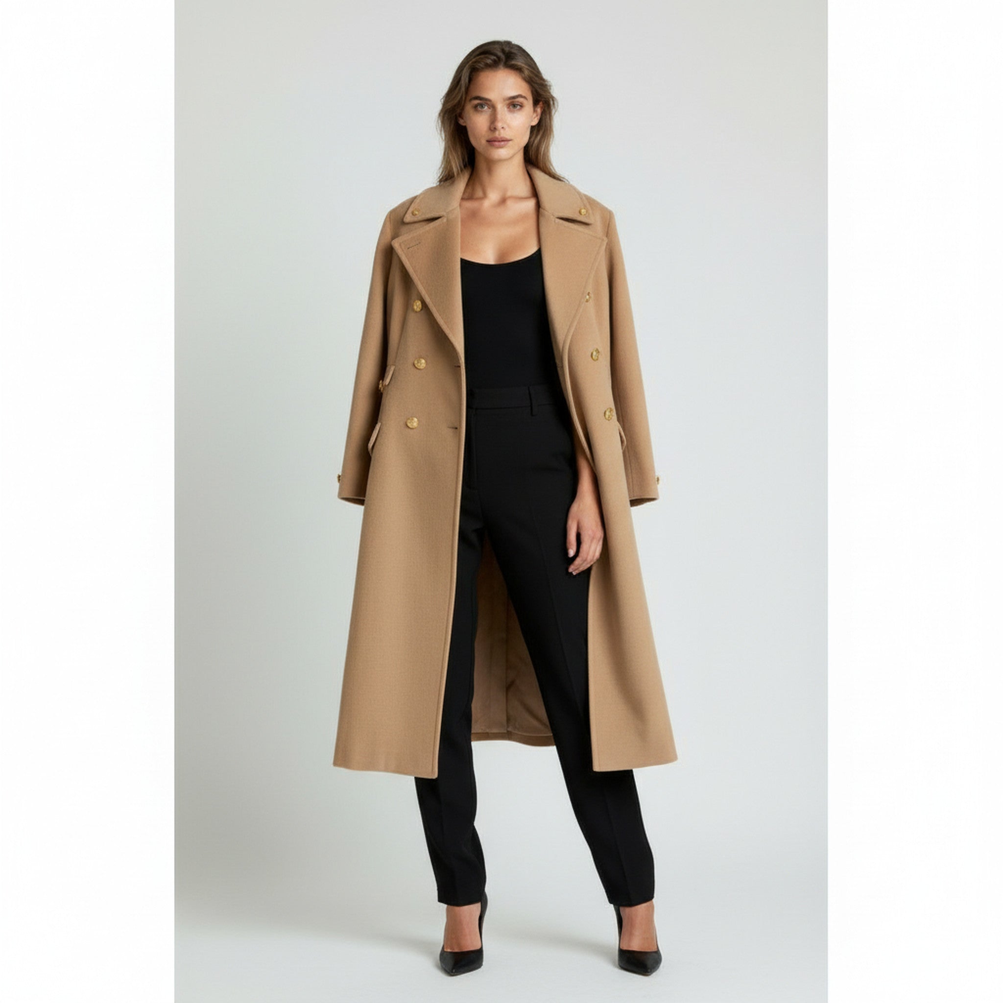 Beige trench coat