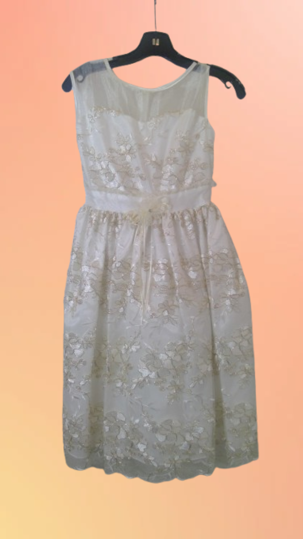 A smart, artistically patterned dress with flowers for girl for any event