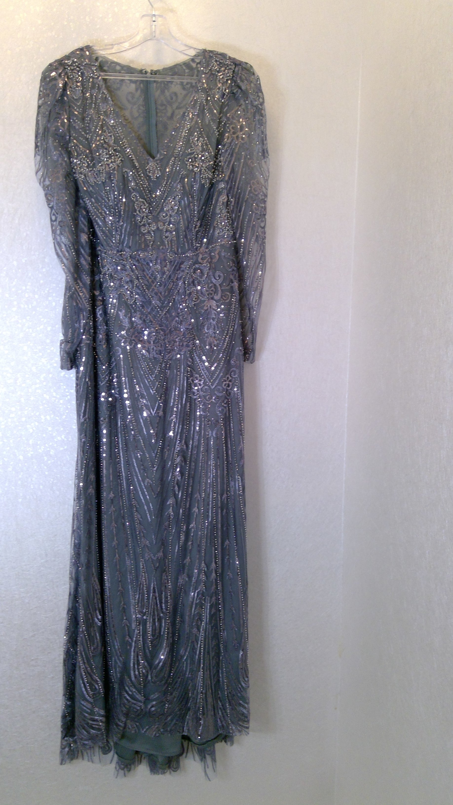 Blue long sleeve dress for party