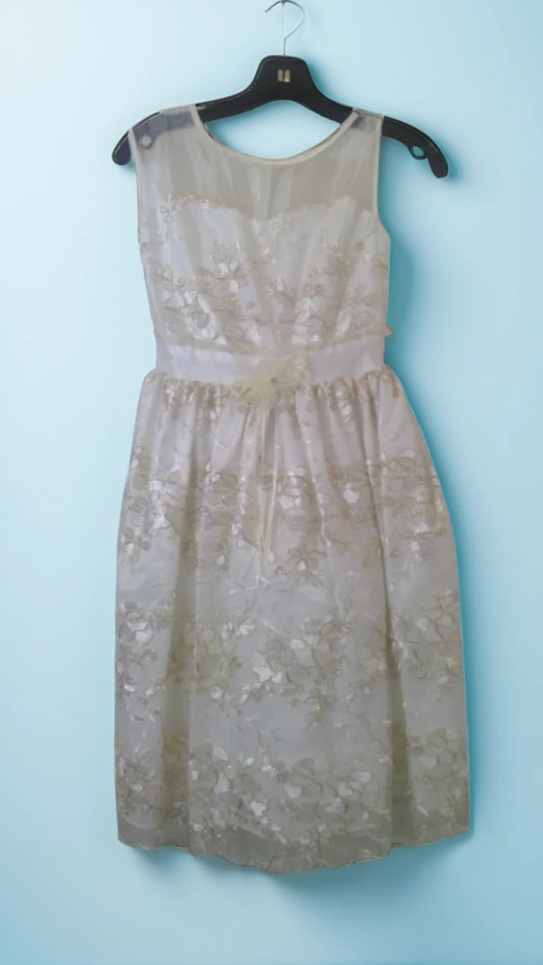 A smart, artistically patterned dress with flowers for girl for any event