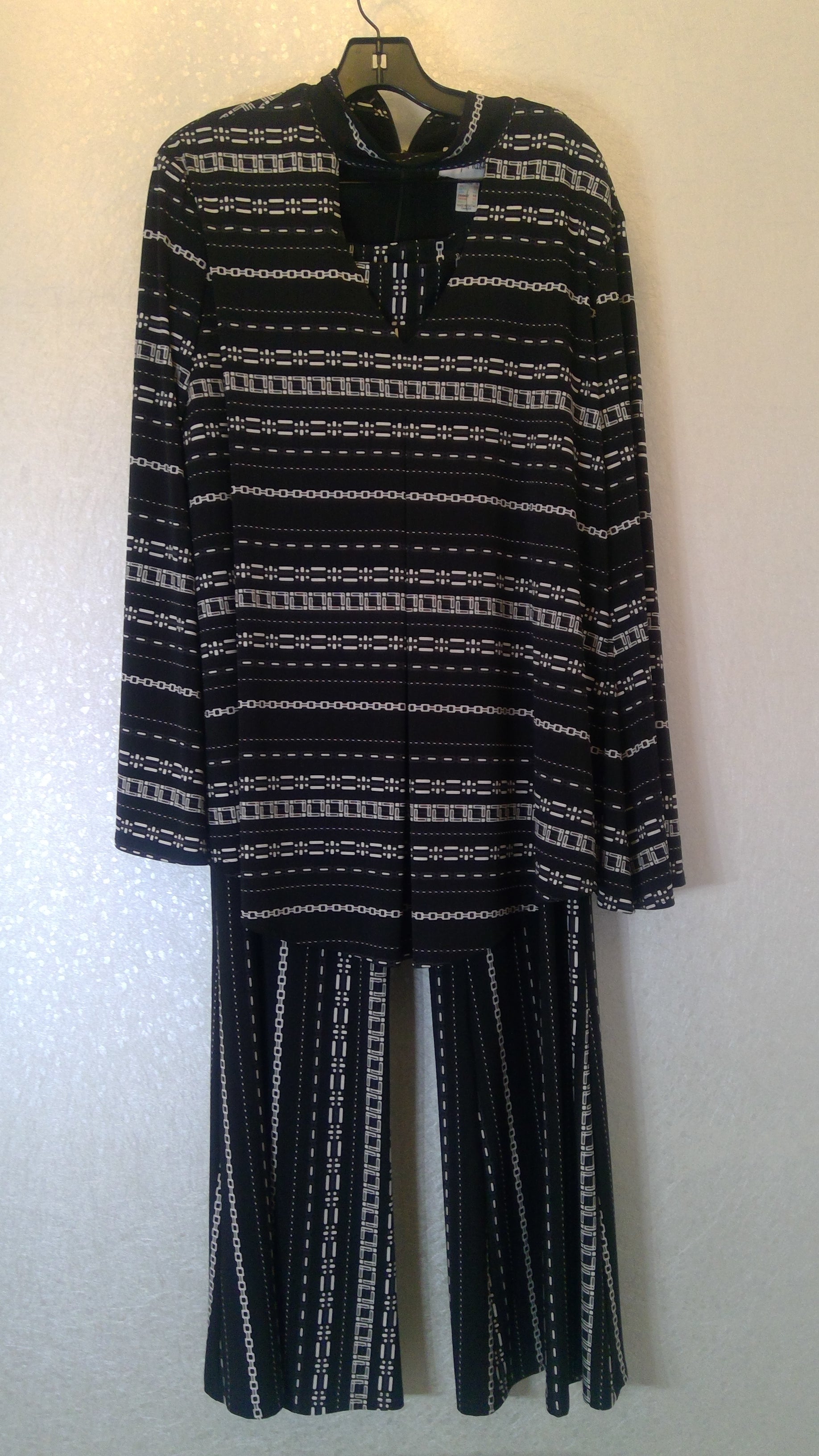 Black and white patterned suit