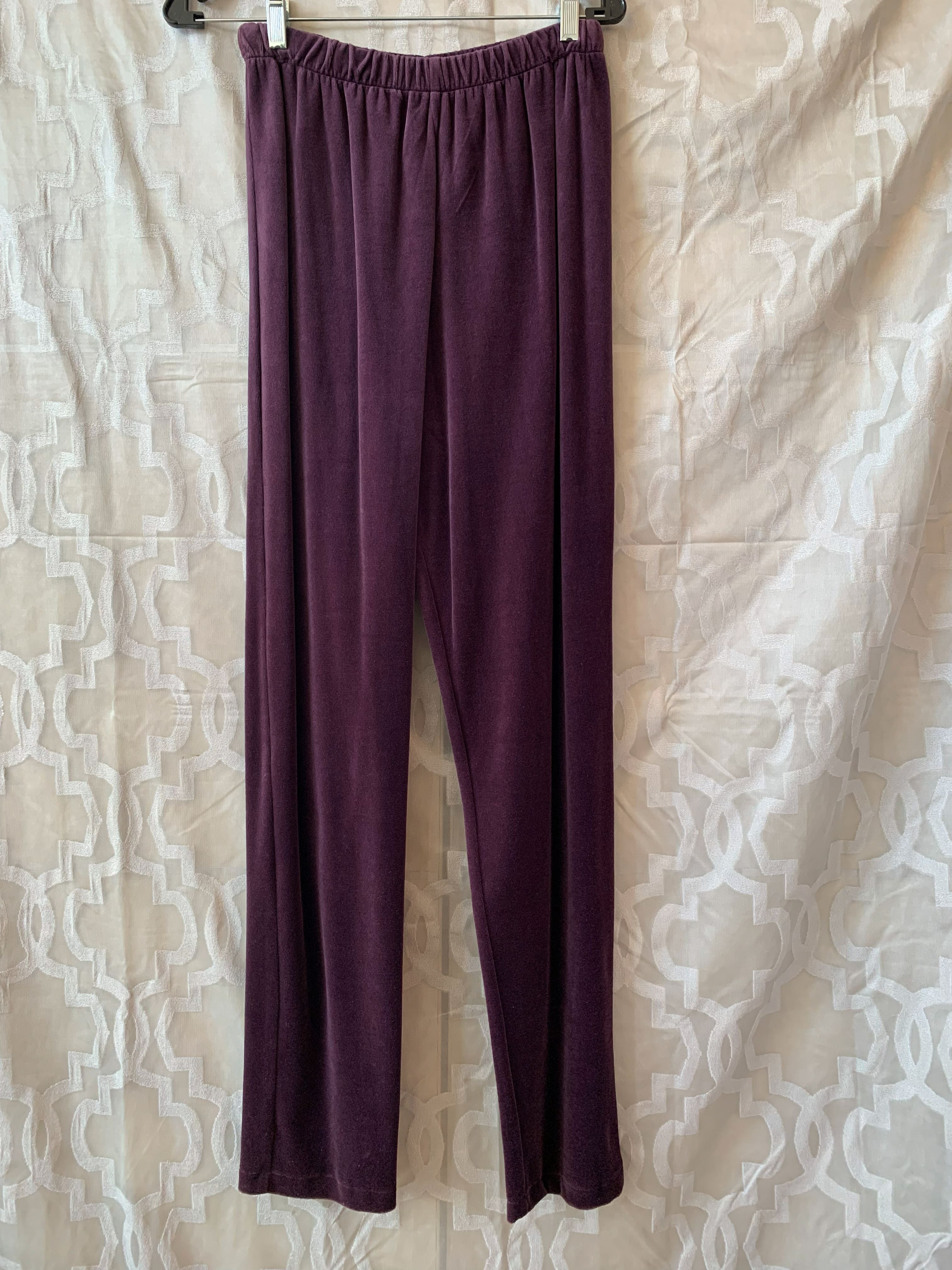Purple velvet outfit with a matching cardigan and pants