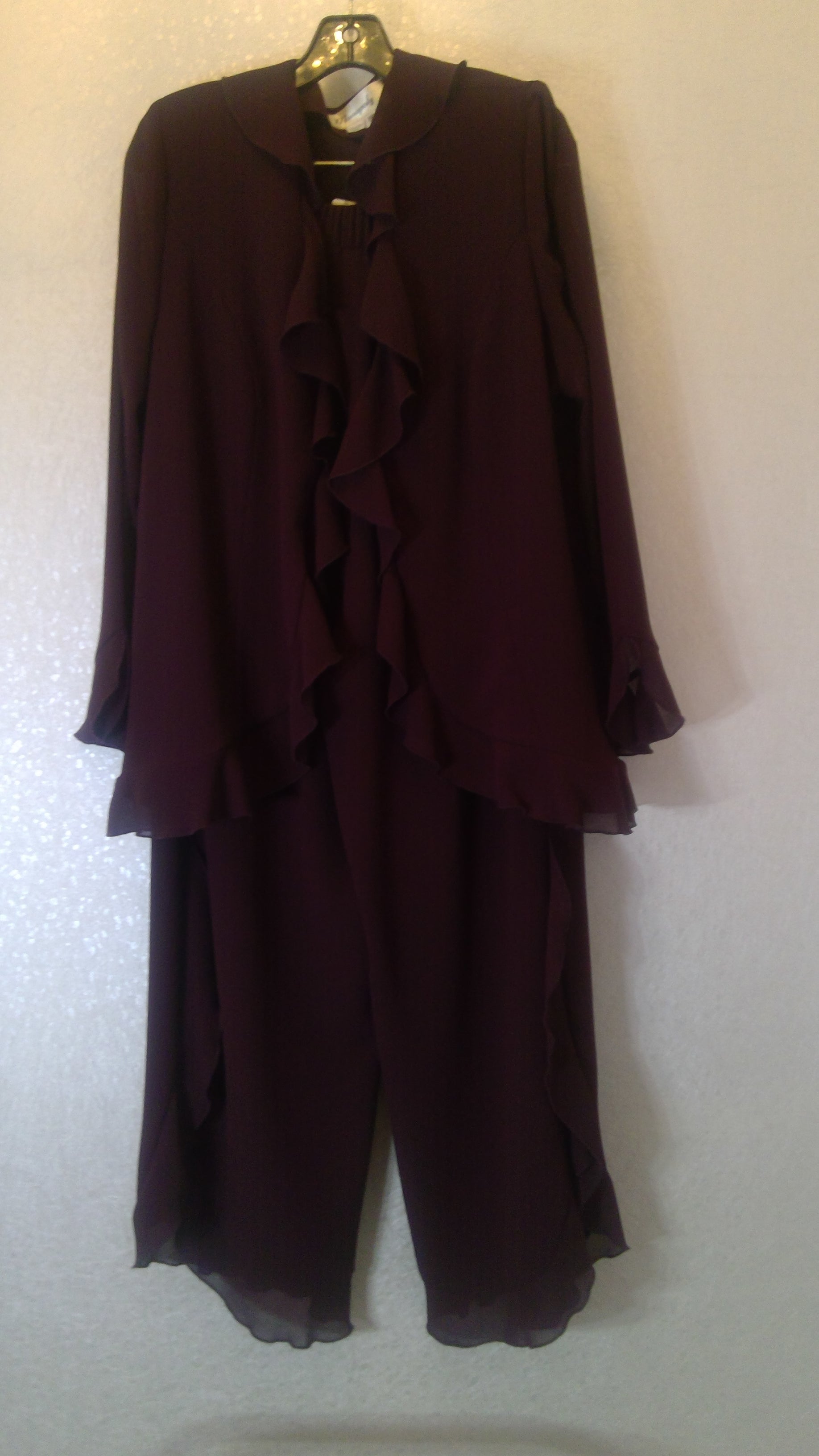 Women's suit in dark burgundy color