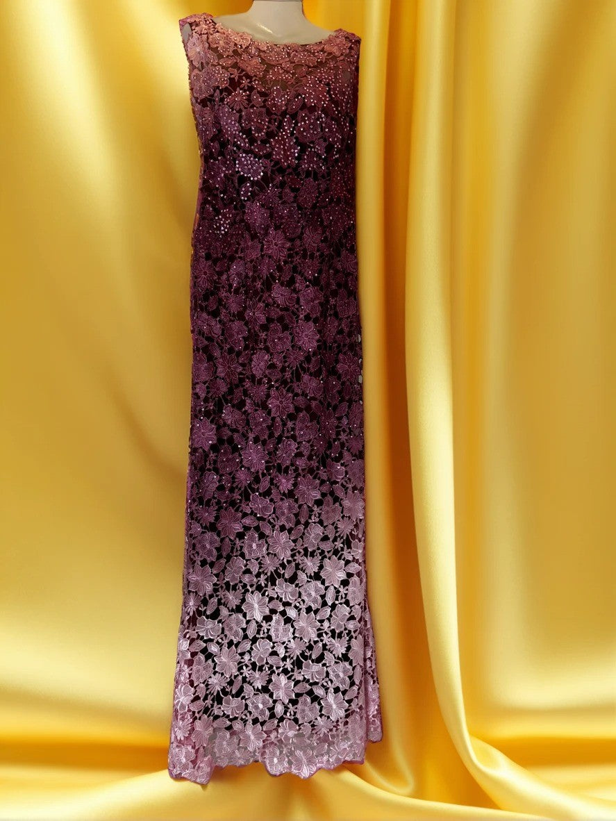 Purple floral dress for evening party