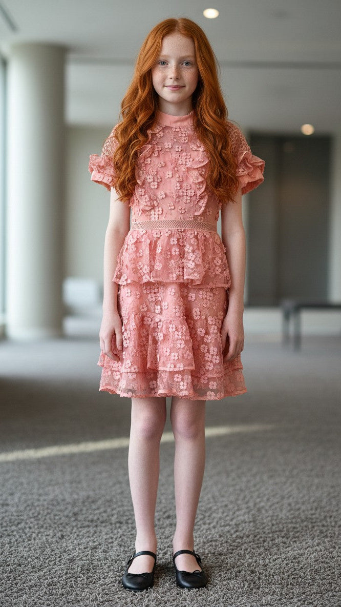 Pink lace dress