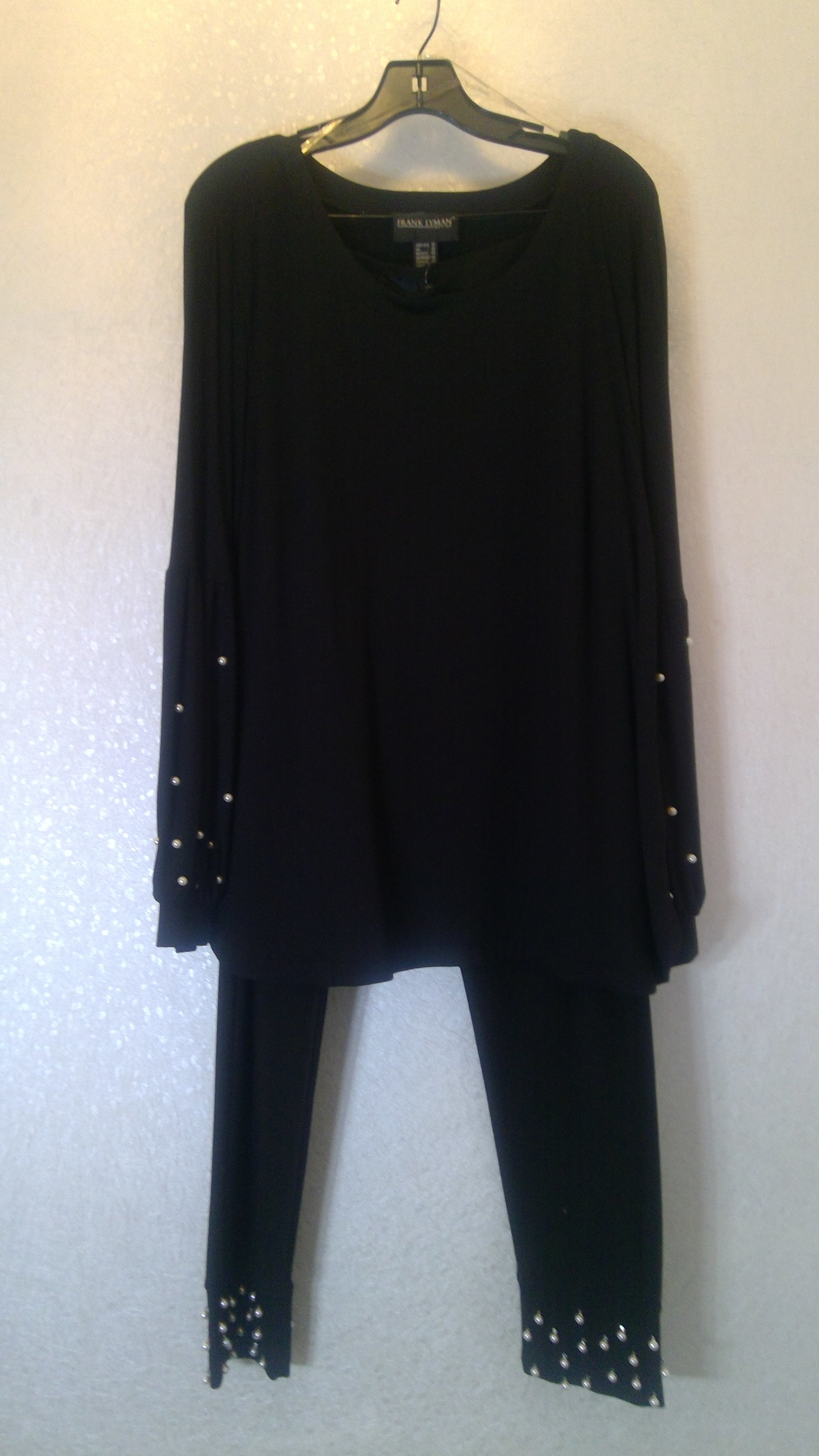 Black suit with silver embellishments