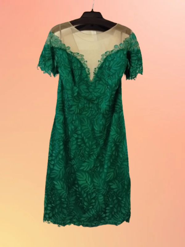 Green lace dress