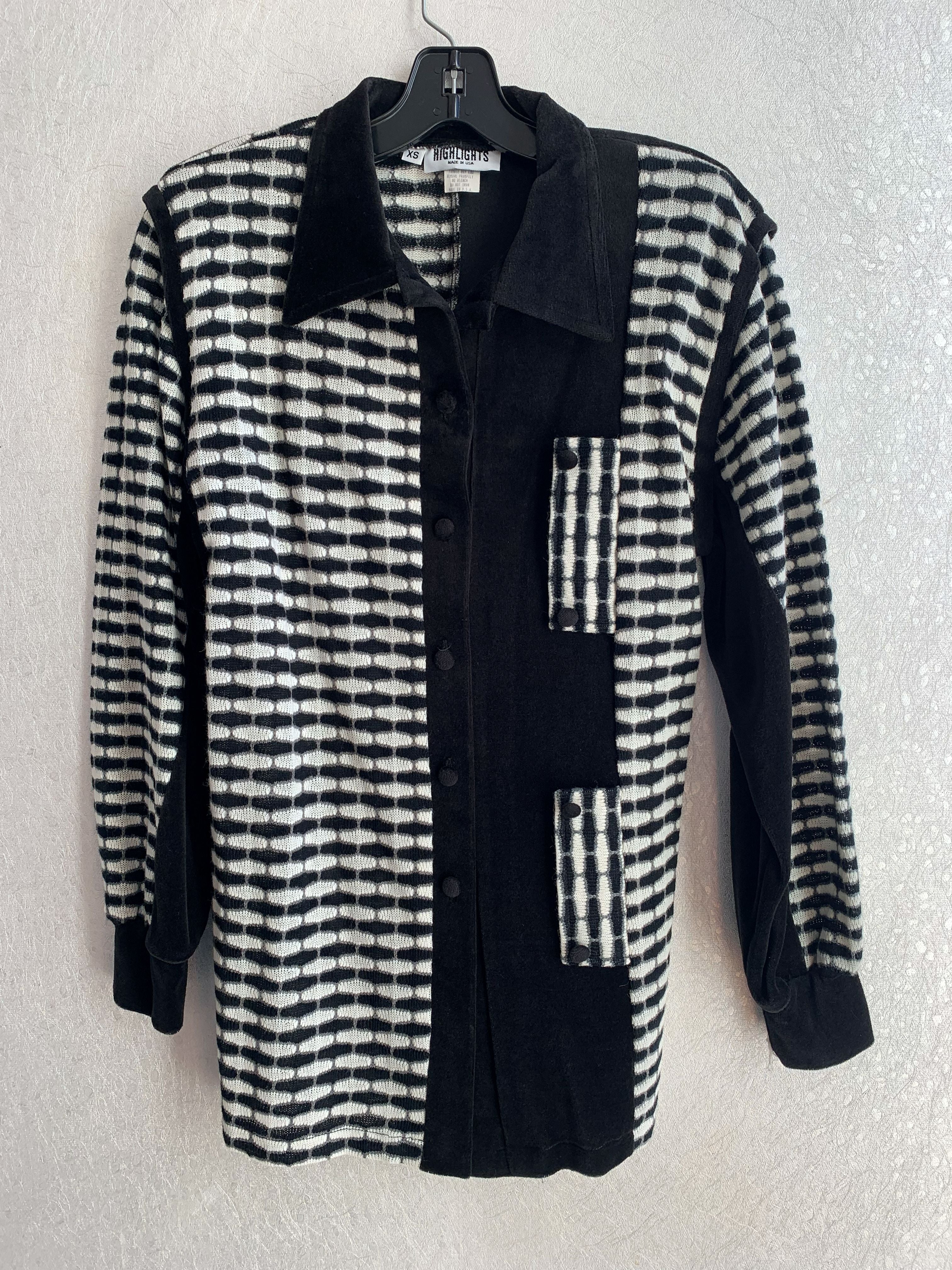 Black and white checkered jacket and black pants