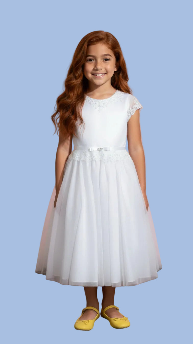 White sleeveless dress for girl for party