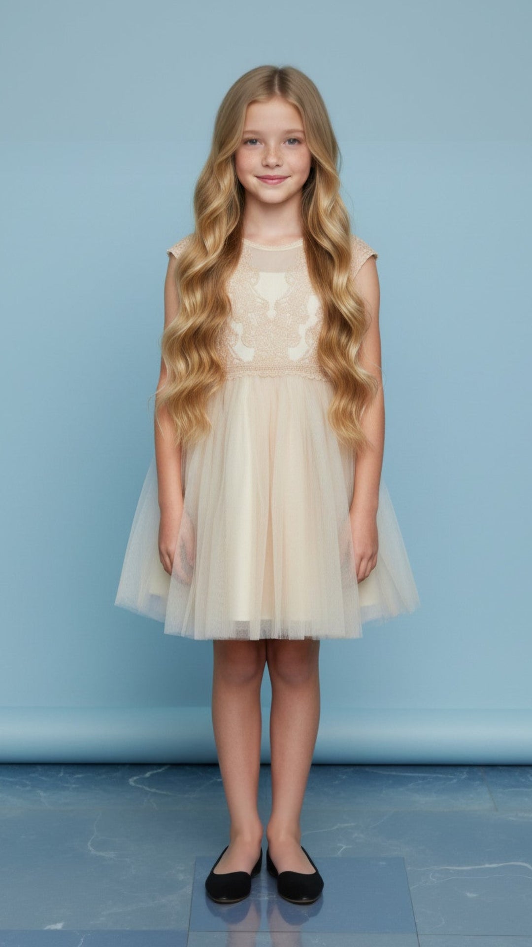 Beige dress for girl