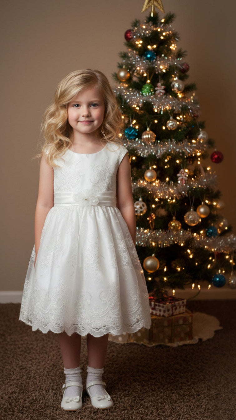 Multicolor white dress for girl for any event