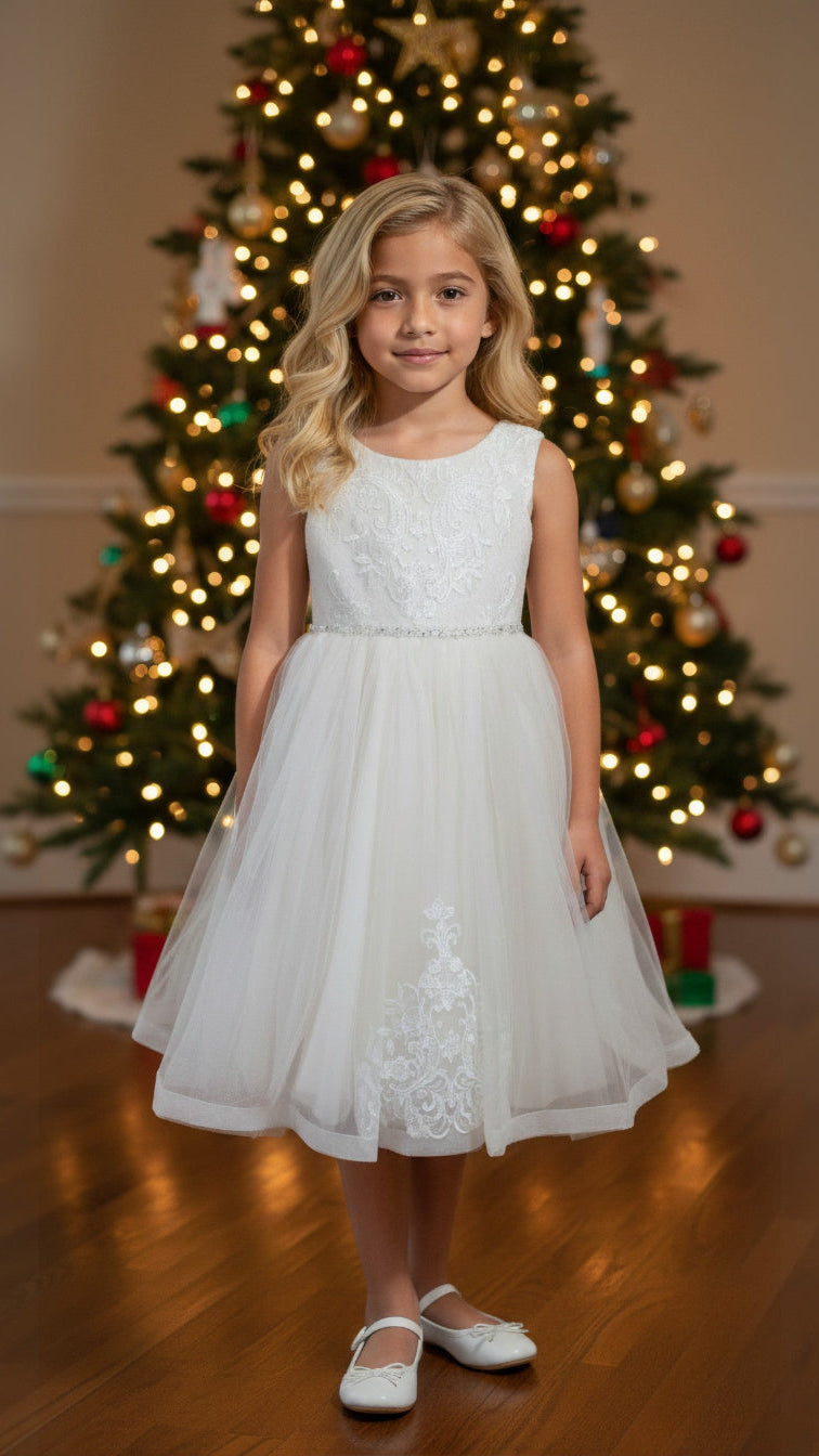 White dress for girl for any event